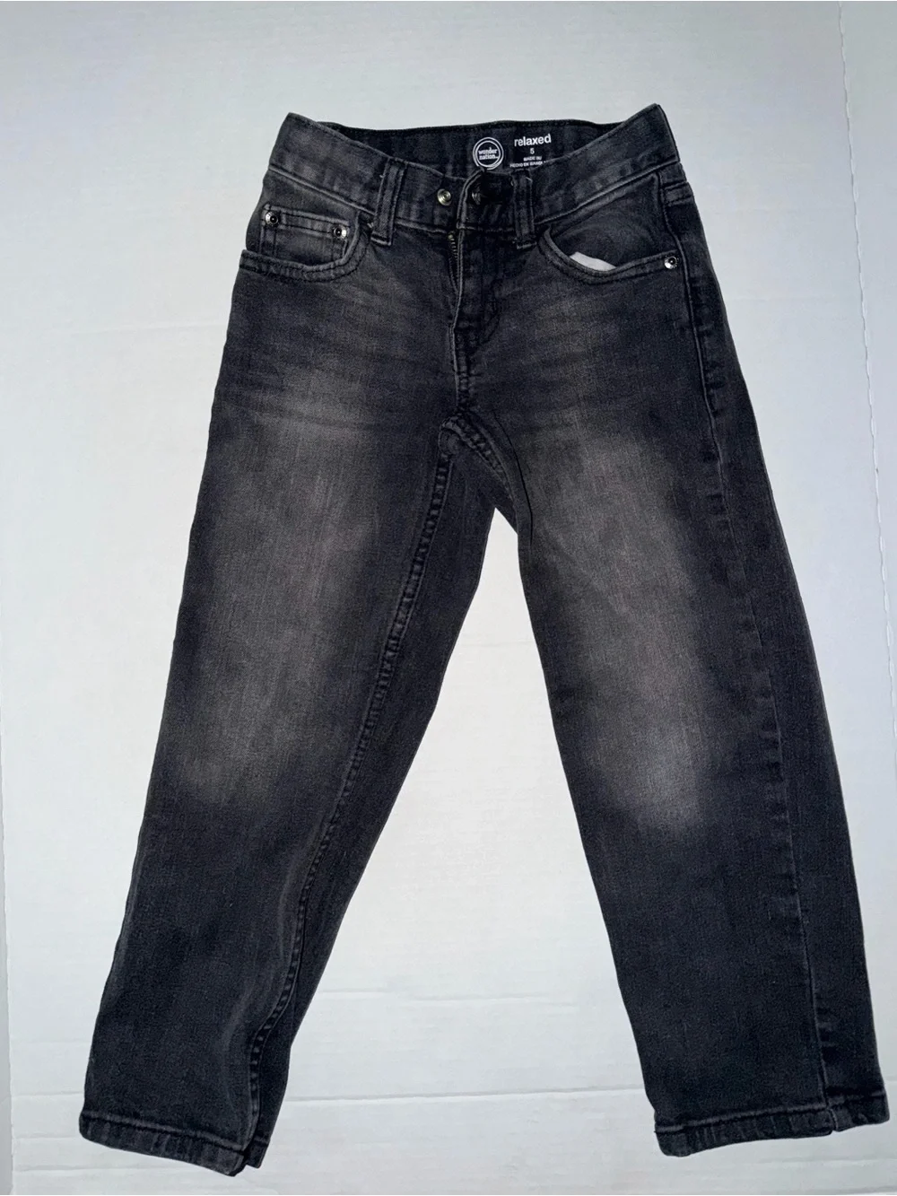 wonder nation Men's Black Washed Relaxed Jeans